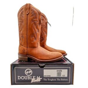 Double-H DH3250 Work Western Boots Mens 11.5 D Tan Leather NWT
